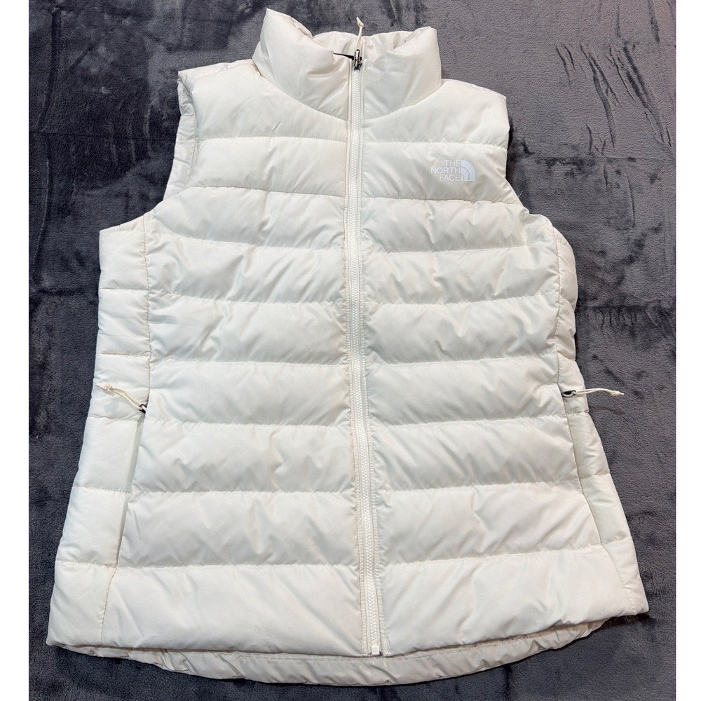 The North Face Puffer Vest Womens White Quilted Sleeveless Jacket Medium